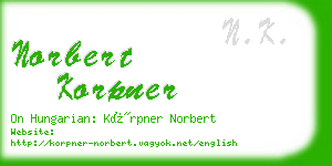 norbert korpner business card